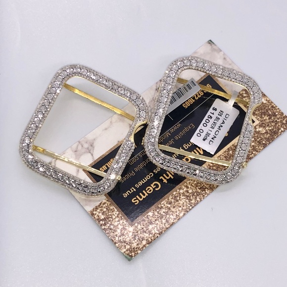 Real diamond Apple Watch bezel for series 8 Genuine diamonds NOT CZ 45mm, 41mm - Picture 6 of 15